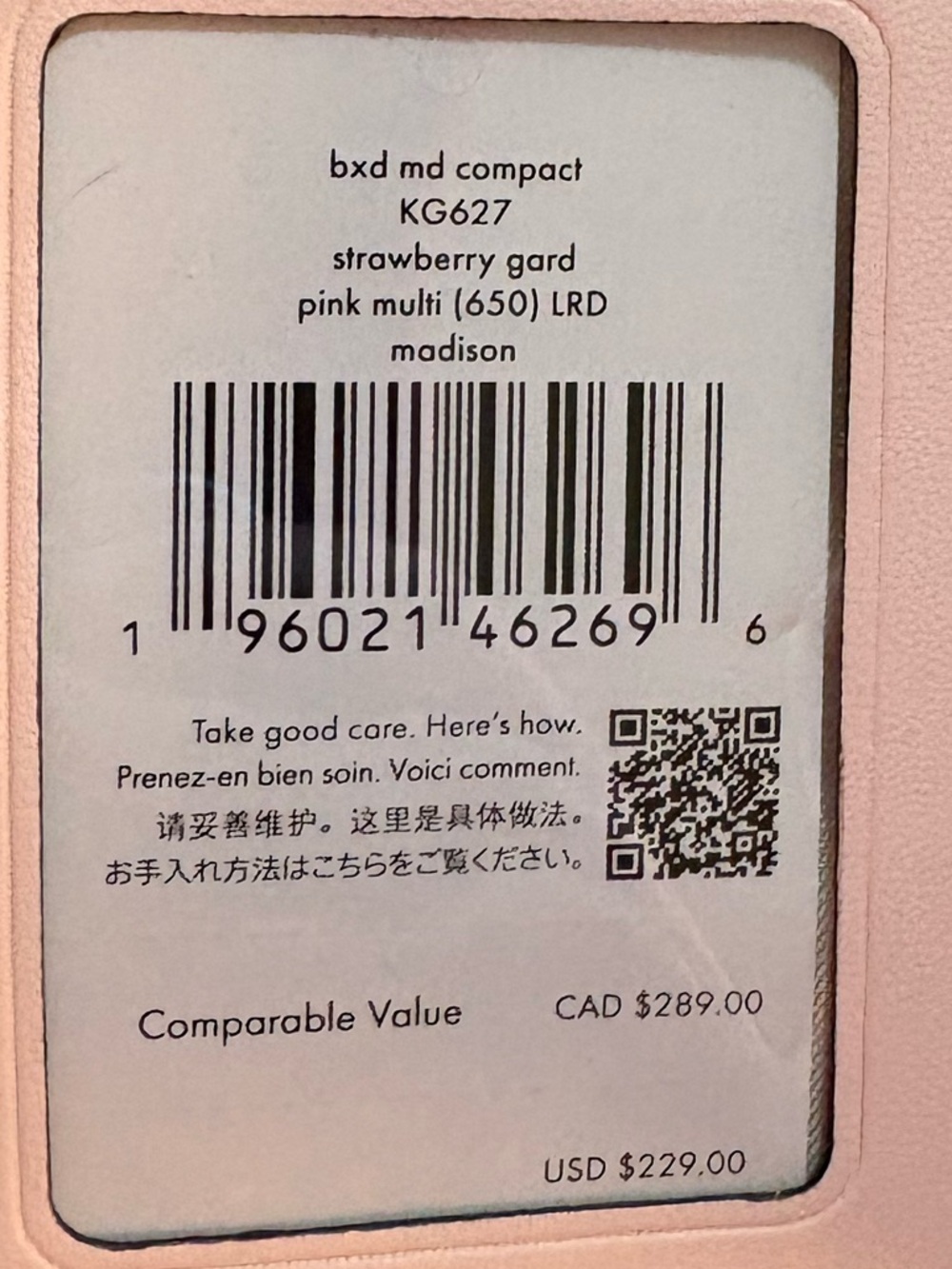 kate spade Pink Floral & Strawberry Continental Wallet Madison KG627 - Picture 5 of 5